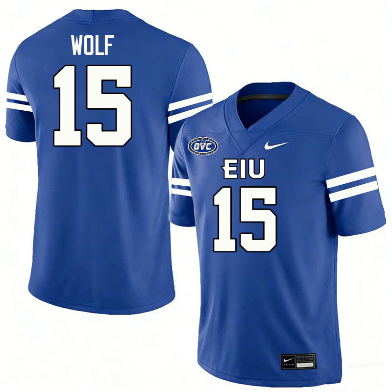 Eastern Illinois Panthers #15 Connor Wolf College Football Jerseys,Uniforms-Blue